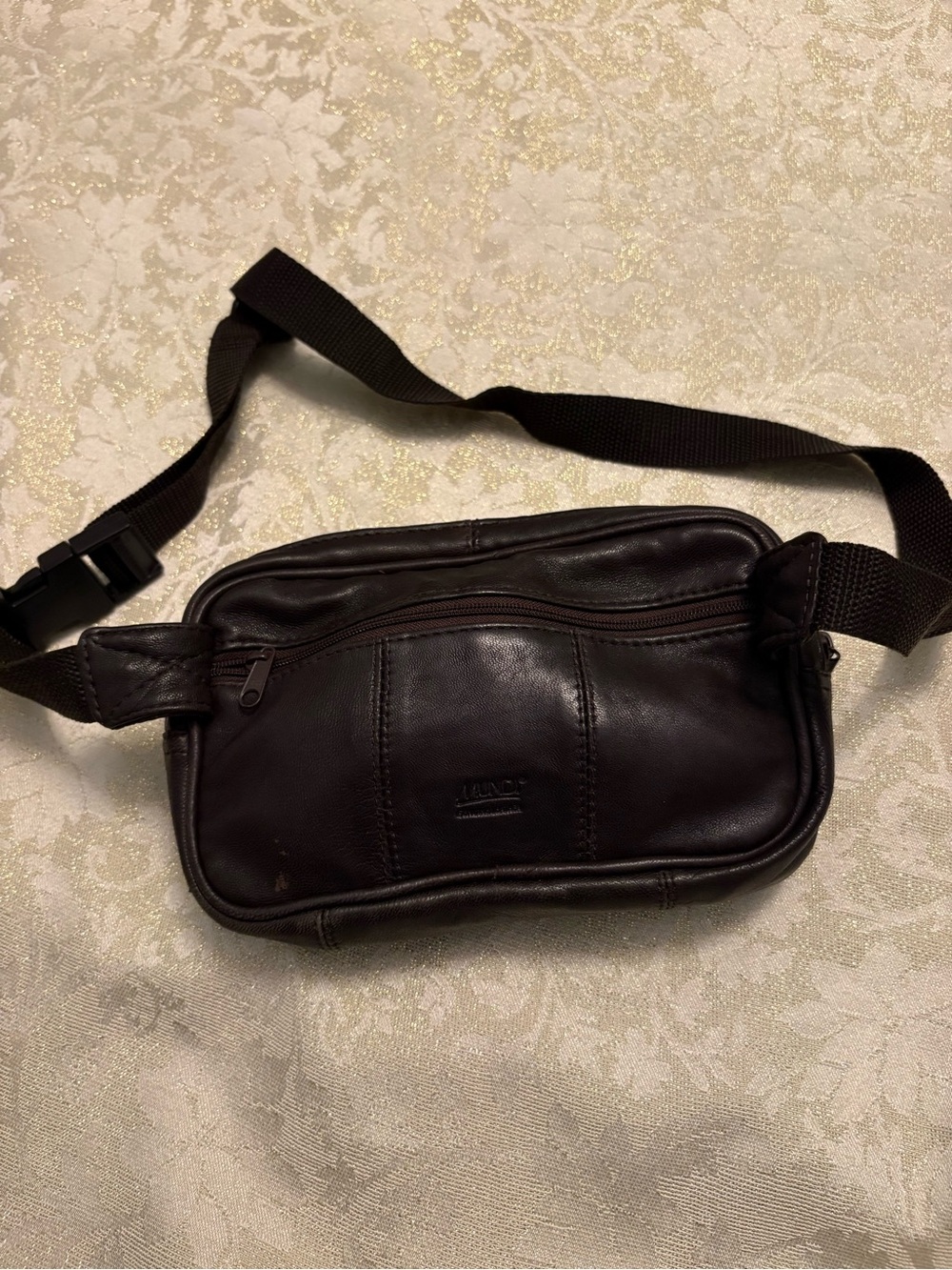 Mundi Brown Genuine Leather Belt Bag